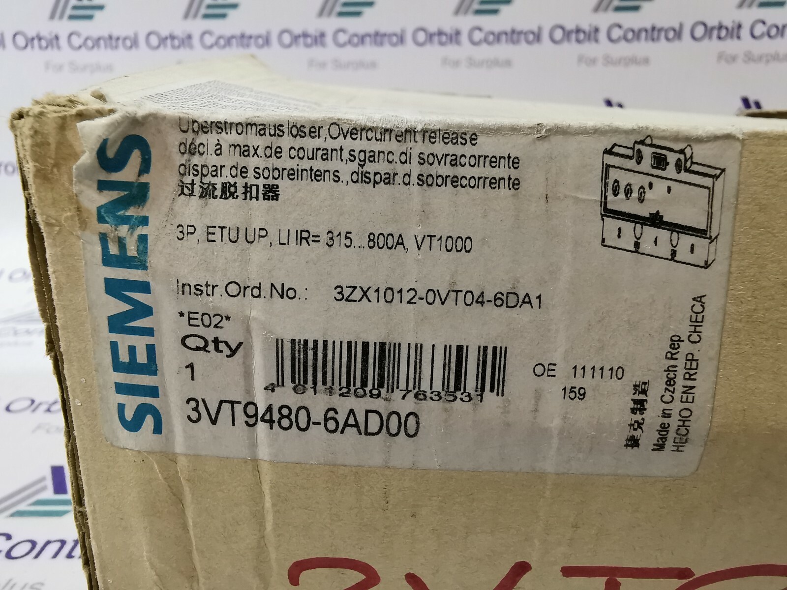 Siemens 3VT9480-6AD00 SIEMENS 3VT9480-6AD00 Electronic Trip Unit 2