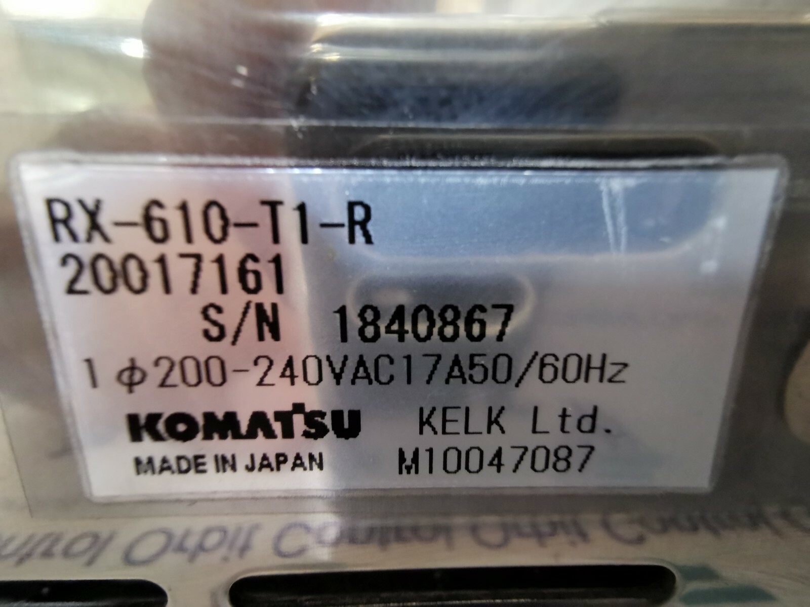 KOMATSU RX-610-T1-R KELK KOMATSU CIRCULATOR CONTROLLER RX-610-T1-R 20017161 7