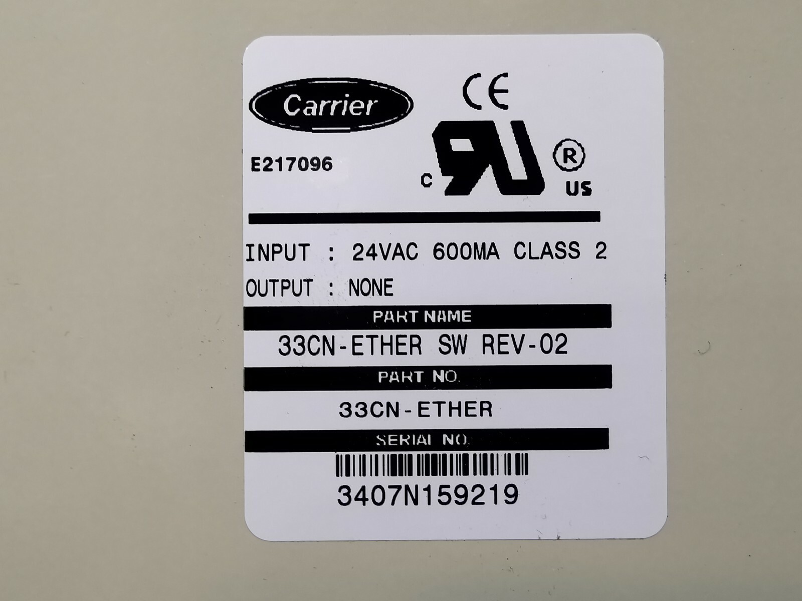 Carrier 33CNETHER Carrier 33CNETHER CCN Ethernet Converter 33CN-ETHER 5