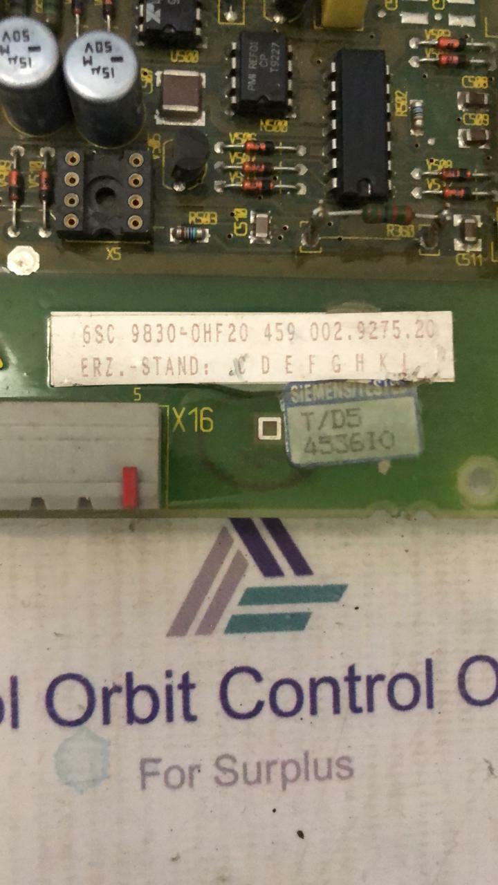 Siemens 6SC9830-0HF20 SIEMENS 6SC9830-0HF20 BOARD 459 002.9275.20 3