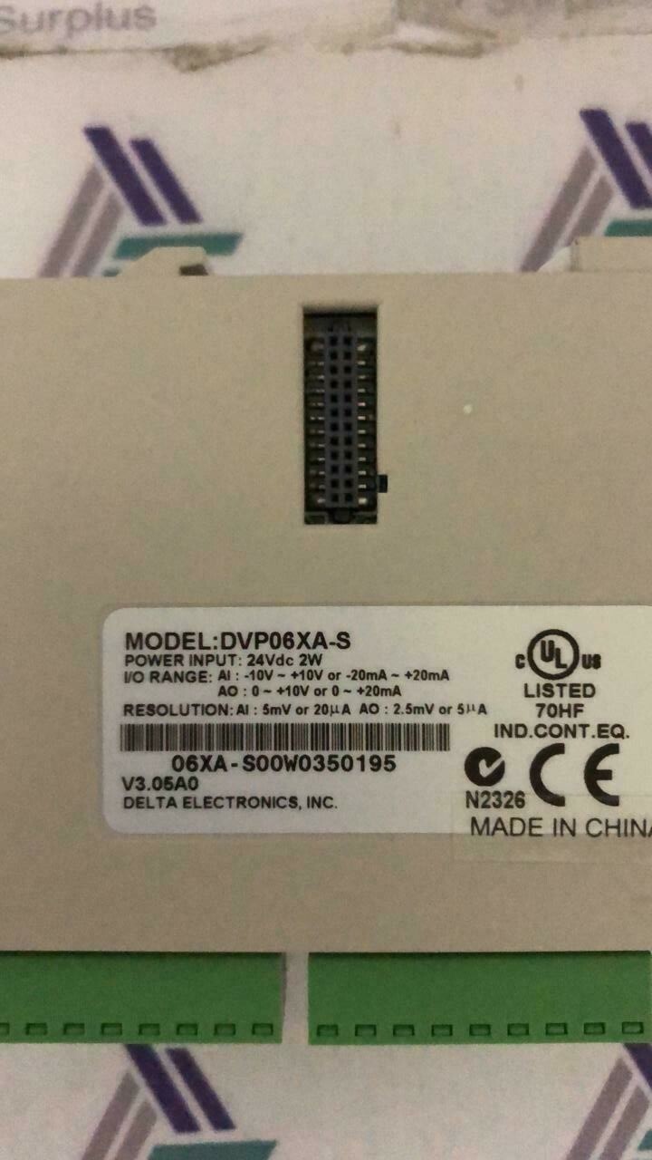 Delta DVP06XA-S DELTA DVP06XA-S POWER INPUT 24Vdc 2W 5