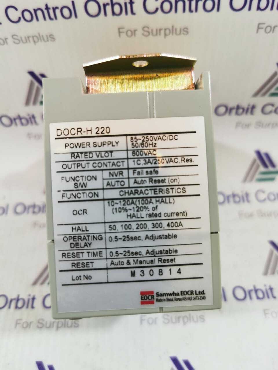 EOCR D0CR D0CR ELECTRONIC DC OVERLOAD RELAY TYPE: H 220 EOCR 4