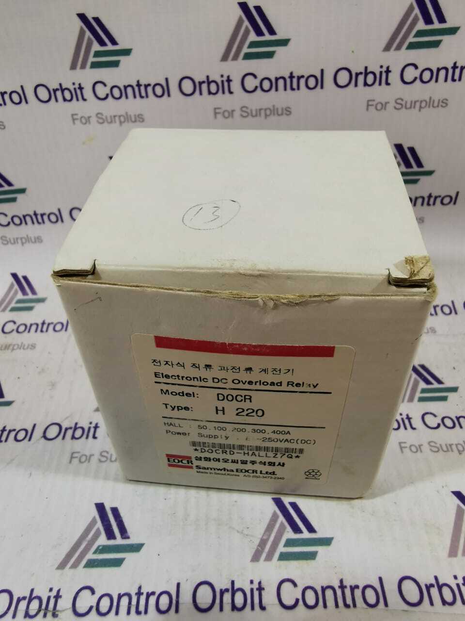 EOCR D0CR D0CR ELECTRONIC DC OVERLOAD RELAY TYPE: H 220 EOCR 8