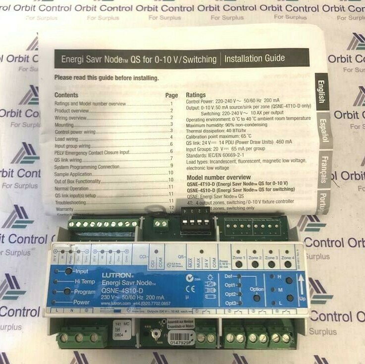 LUTRON QSNE-4S10-D Save Energy Controller 200mA 230VAC QSNE4S10D