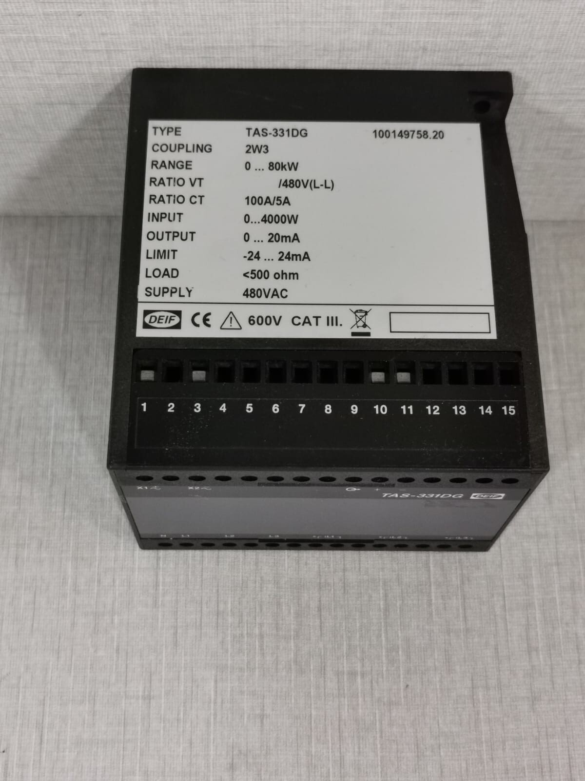 DEIF TAS-331DG DEIF TAS-331DG SELECTABLE TRANSDUCER 2W3 3
