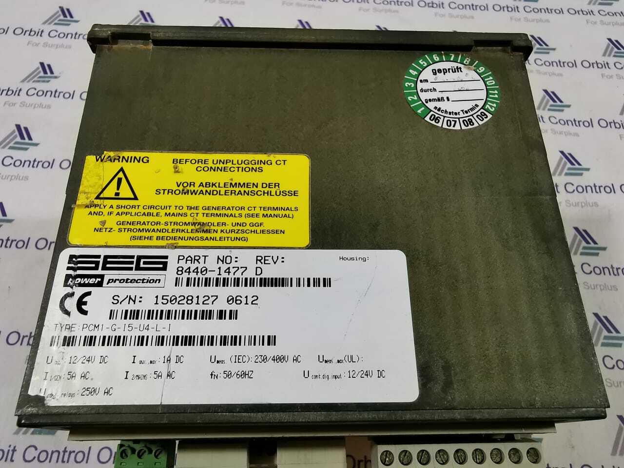 SEG PCM1-G-15-U4-L-I SEG PCM1-G-15-U4-L-I POWER PROTECTION PCM1-G P/N 8440-1477 REV D - With Damaged 3