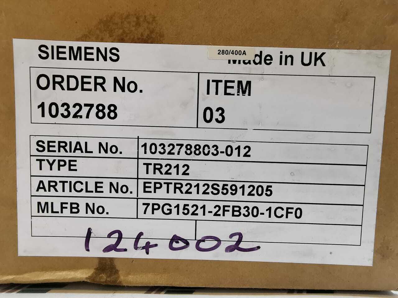 Siemens 7PG1521-2FB30-1CF0 Siemens TR212 Reyrolle High Speed Trip Relay 7PG1521-2FB30-1CF0 10