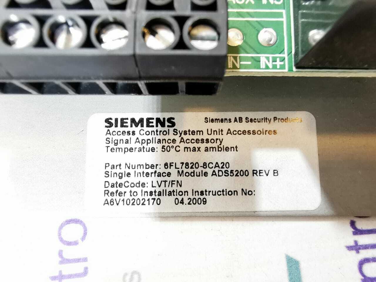 Siemens 6FL7820-8CA20 Siemens 6FL7820-8CA20 Single Interface Module ADS5200 Rev.B 5