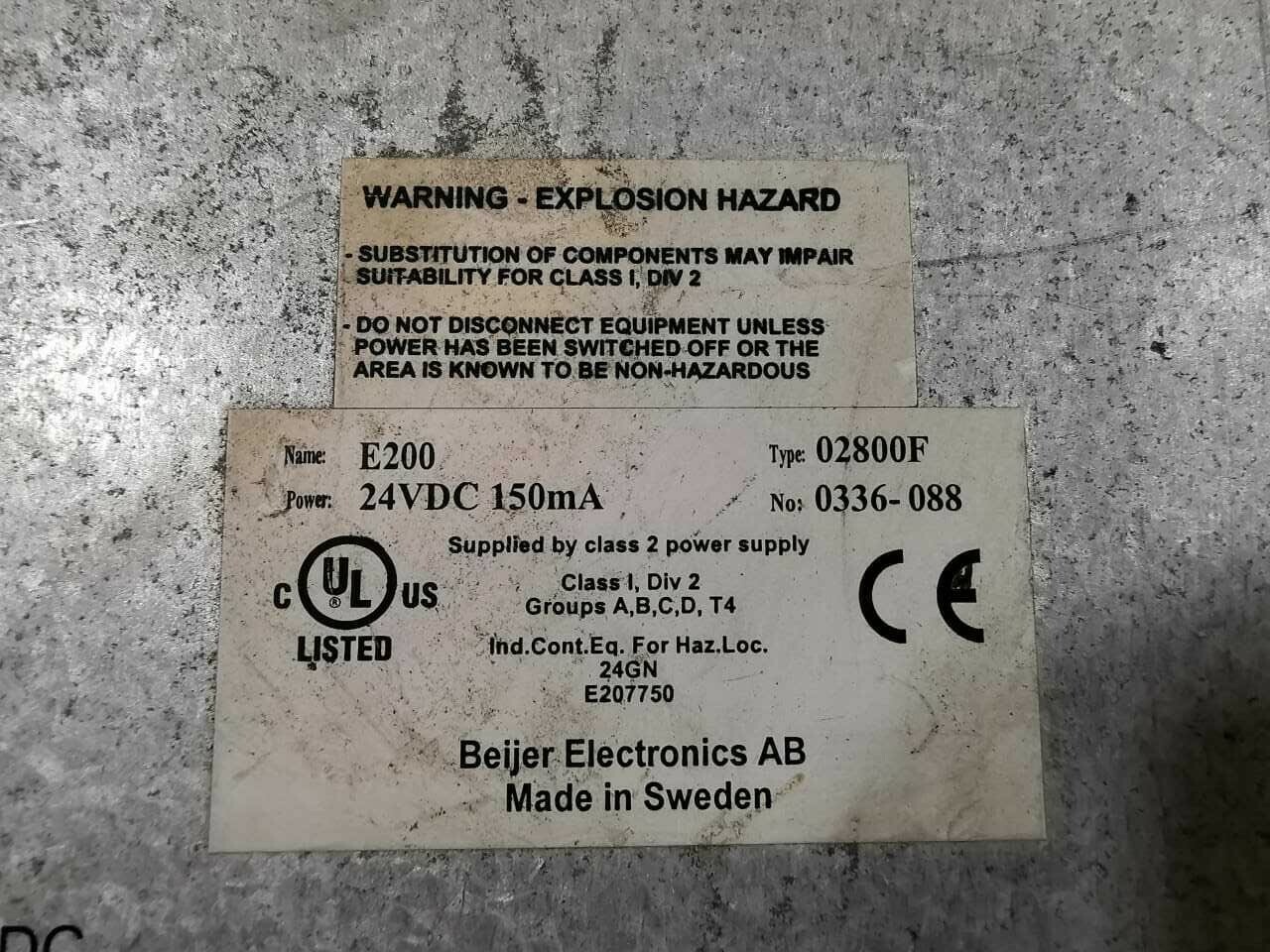 Mitsubishi 02800F Beijer Electronics AB 02800F E200 Operator Panel 6