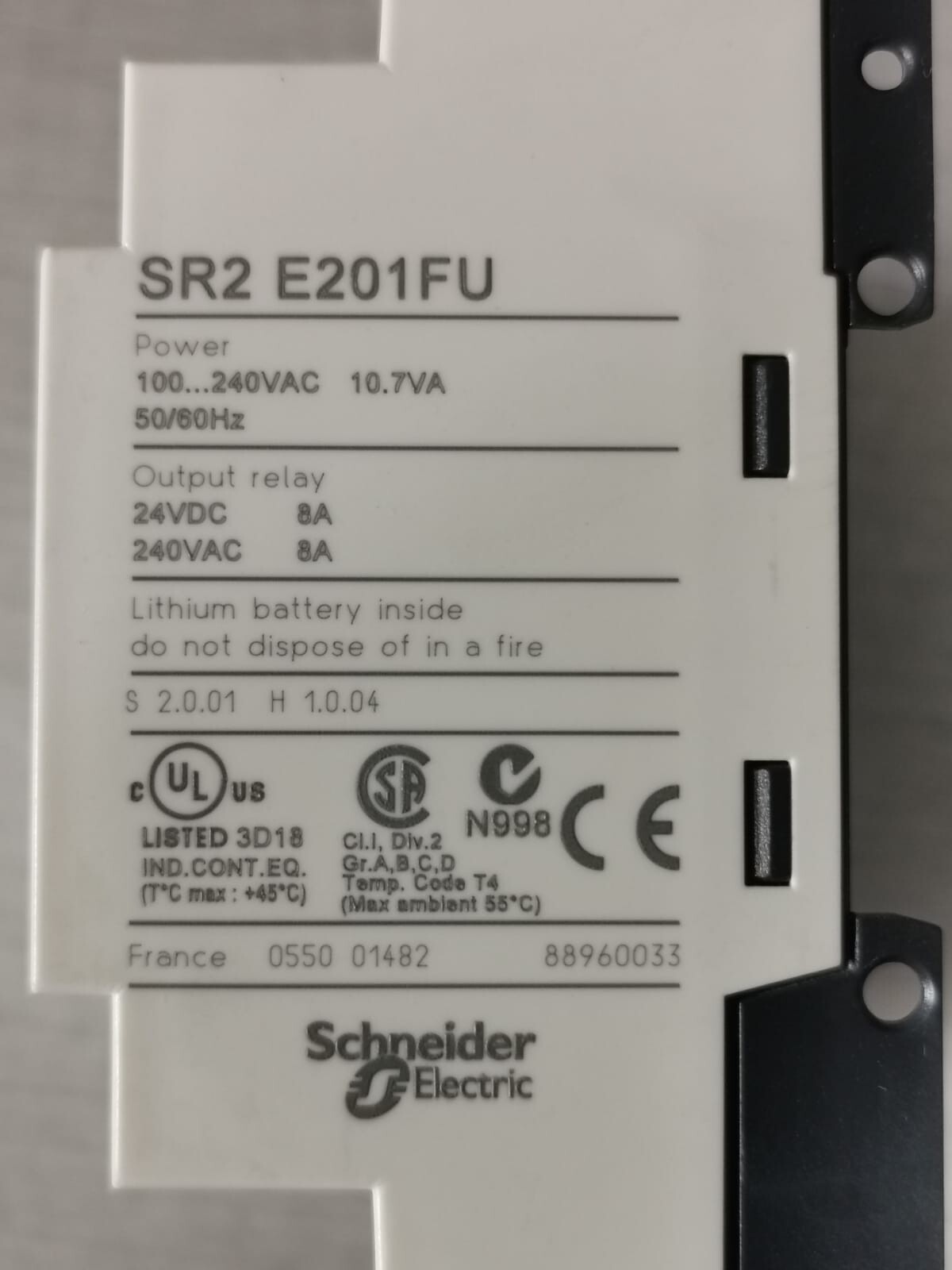 Telemecanique SR2 E201FU TELEMECANIQUE /SCHNEIDER ELECTRIC SR2 E201FU COMPACT SMART RELAY 4