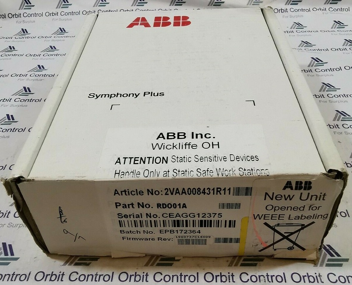 ABB RDO01A ABB RDO01A, 2VAA008431R11 Red. DO 16-CH, 24 VDC 15A Symphony Plus Digital output 2