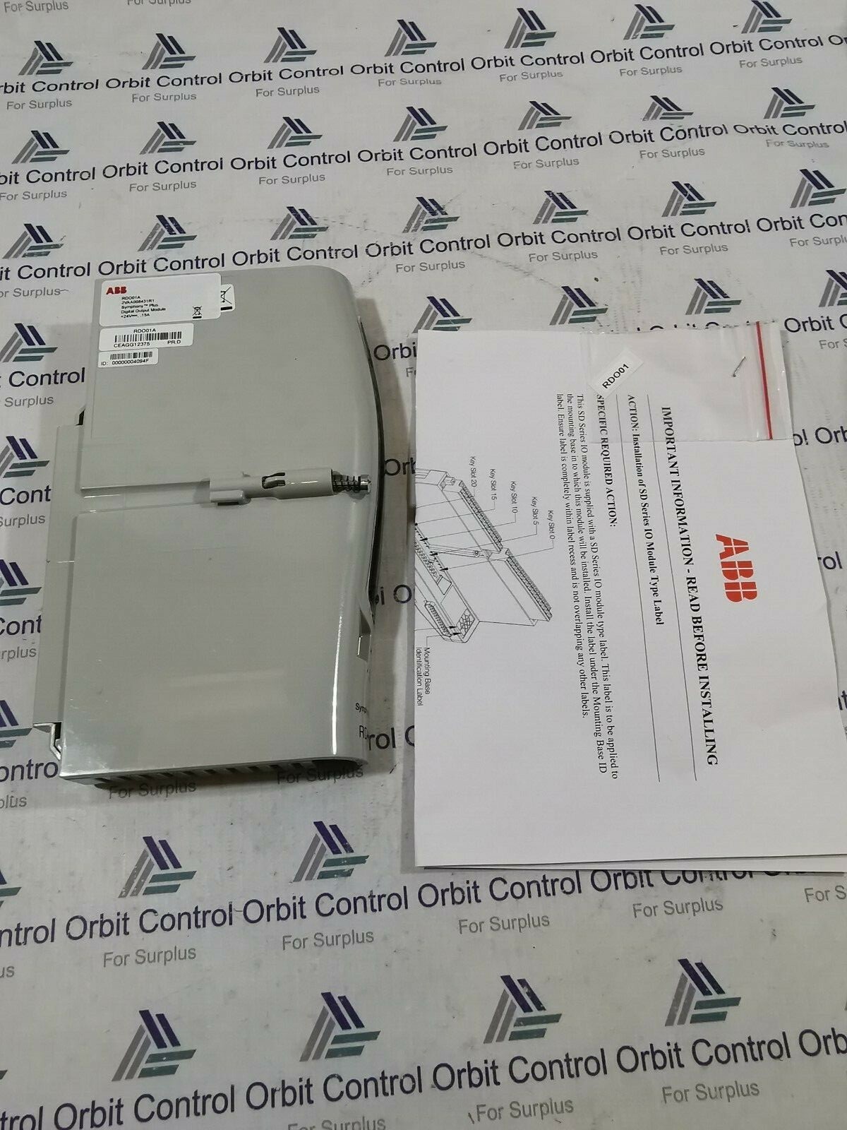 ABB RDO01A ABB RDO01A, 2VAA008431R11 Red. DO 16-CH, 24 VDC 15A Symphony Plus Digital output 10