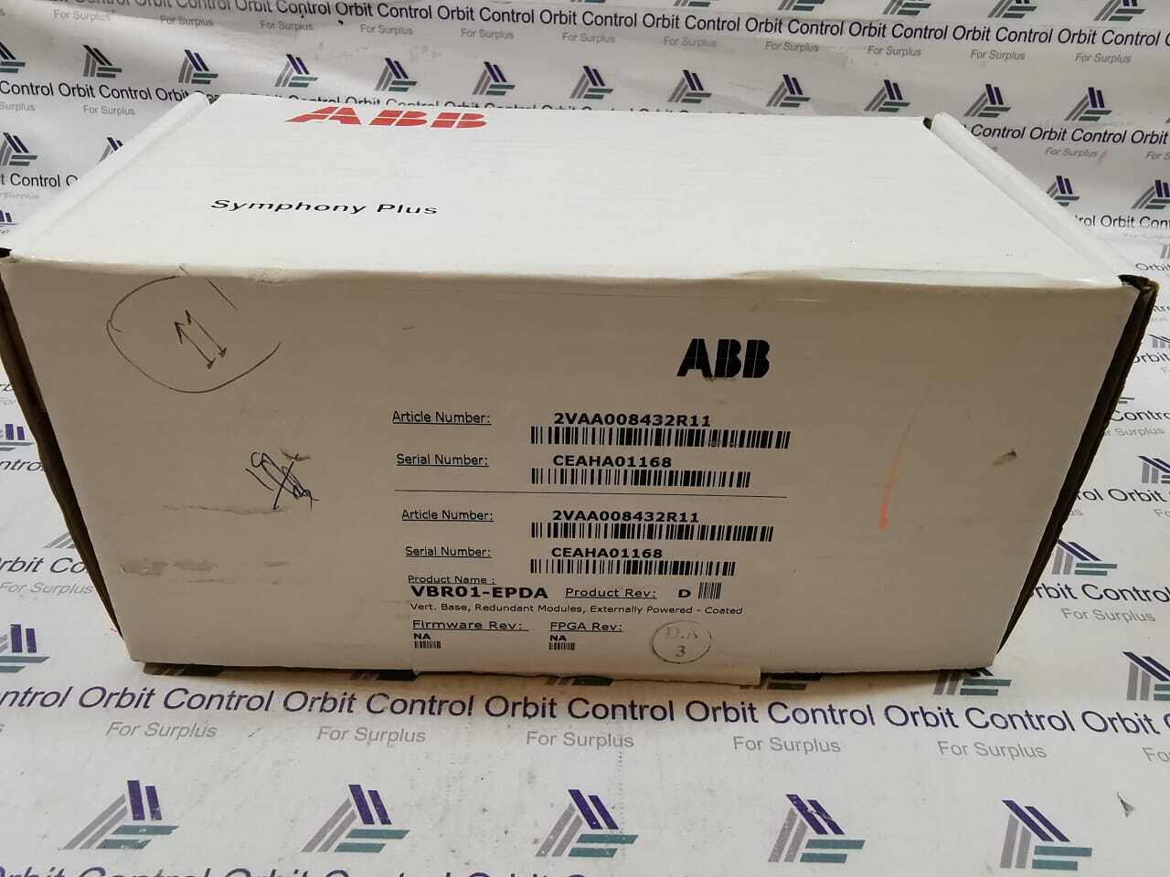 ABB 2VAA008432R11 ABB VBR01-EPDA 2VAA008432R11 Symphony Plus Field Power Neutral Mtg Base PR:D 8
