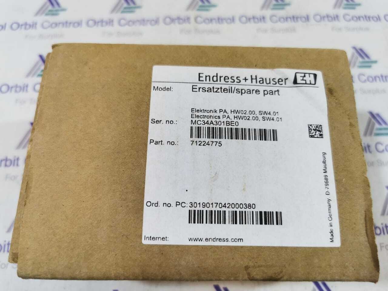 Endress+Hauser Ersatzteil/spare part no: 71224775 / 71071282 Version PA
