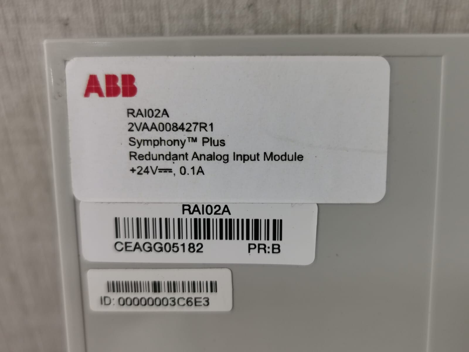ABB 2VAA008427R1 ABB RAI02A 2VAA008427R11 Symphony Plus Redundant Analog Input Module 4