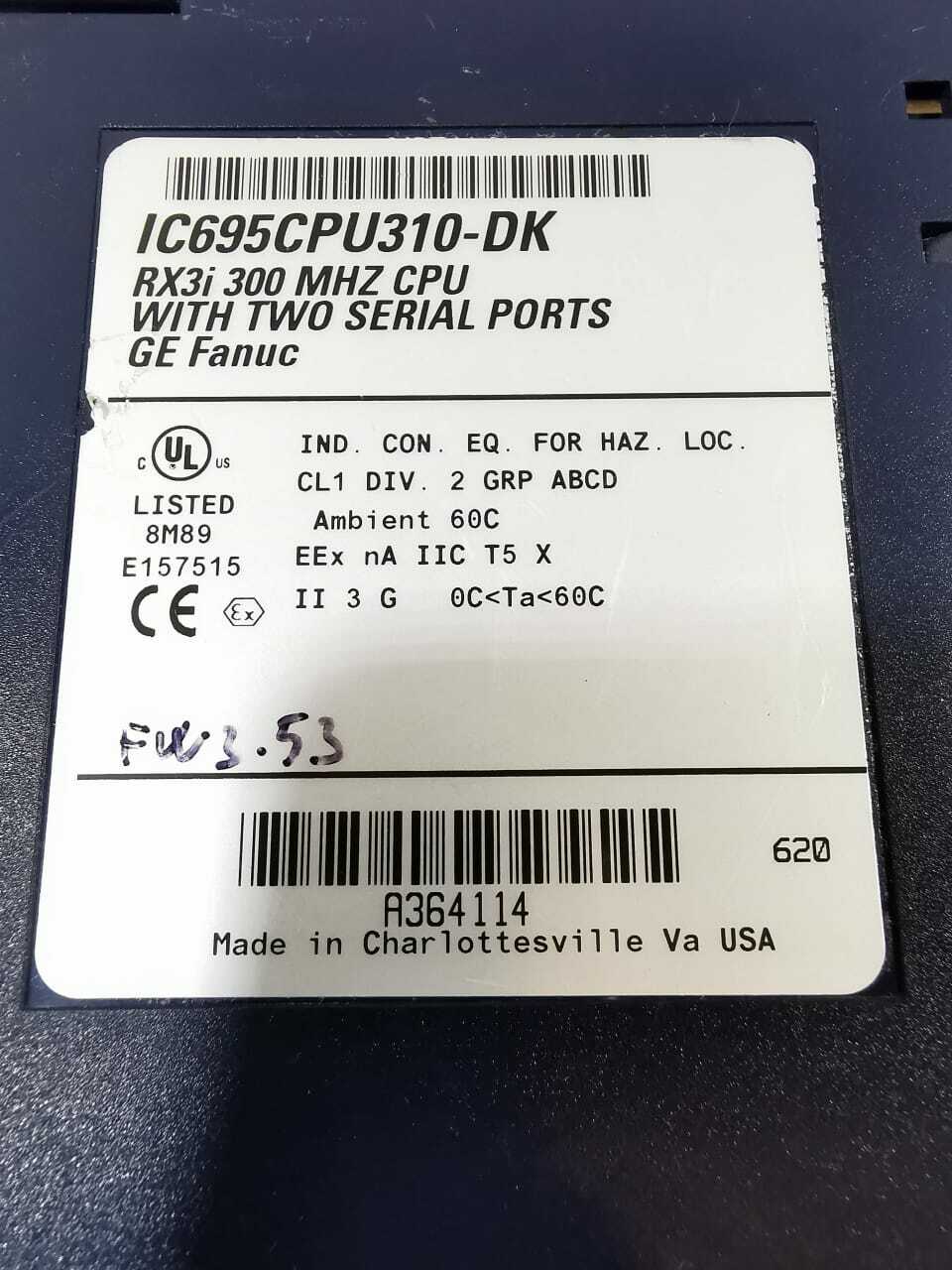 GE FANUC IC695CPU310-DK GE FANUC CPU310 SYSTEM IC695CPU310-DK TWO SERIAL PORTS RX3i - Broken Case 2