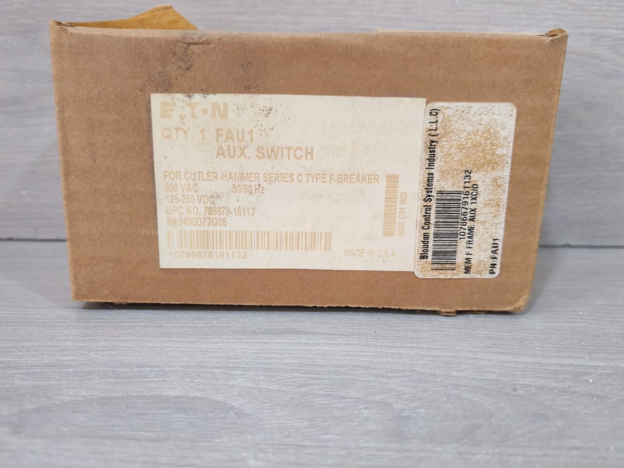 Eaton FAU1-A1X1PK EATON FAU1 A1X1PK AUX. CUTLLER-HAMMER SER.C TYPE F-BREAKER 1490D72G06 8