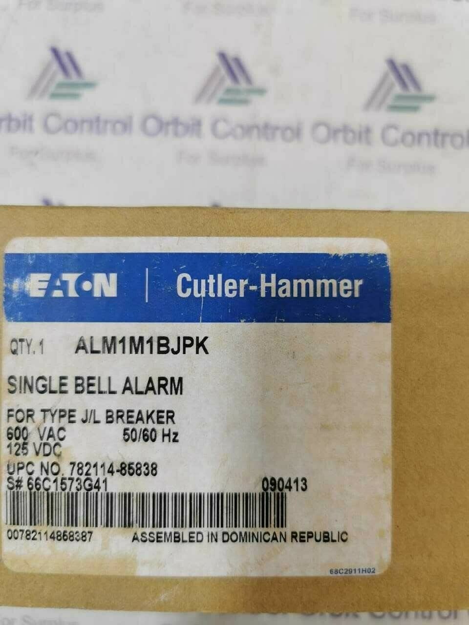 Eaton ALM1M1BJPK EATON/CUTLER HAMMER ALM1M1BJPK SINGLE BELL ALARM FOR TYPE J/L BREAKER 66C1573G41 2