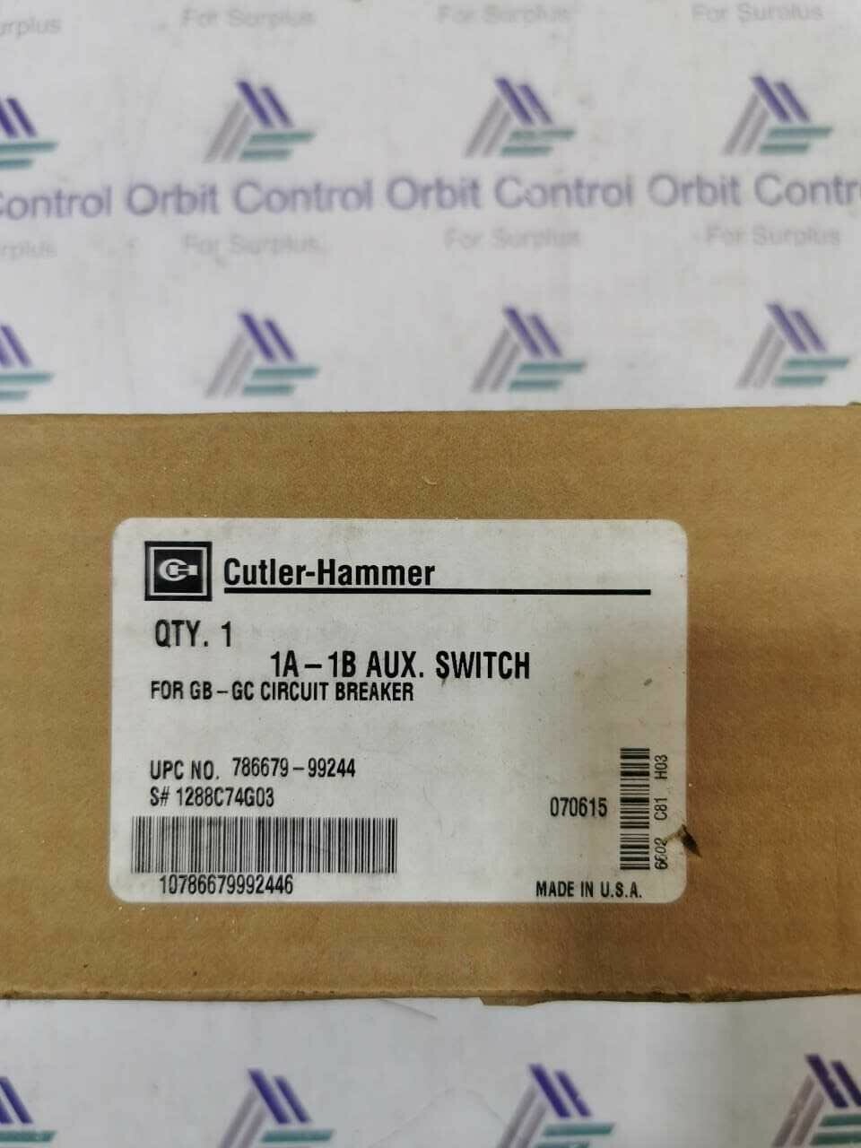 CUTLER HAMMER 1A-1B AUX SWITCH FOR GB-GC CIRCUIT BREAKER 1288C73G03