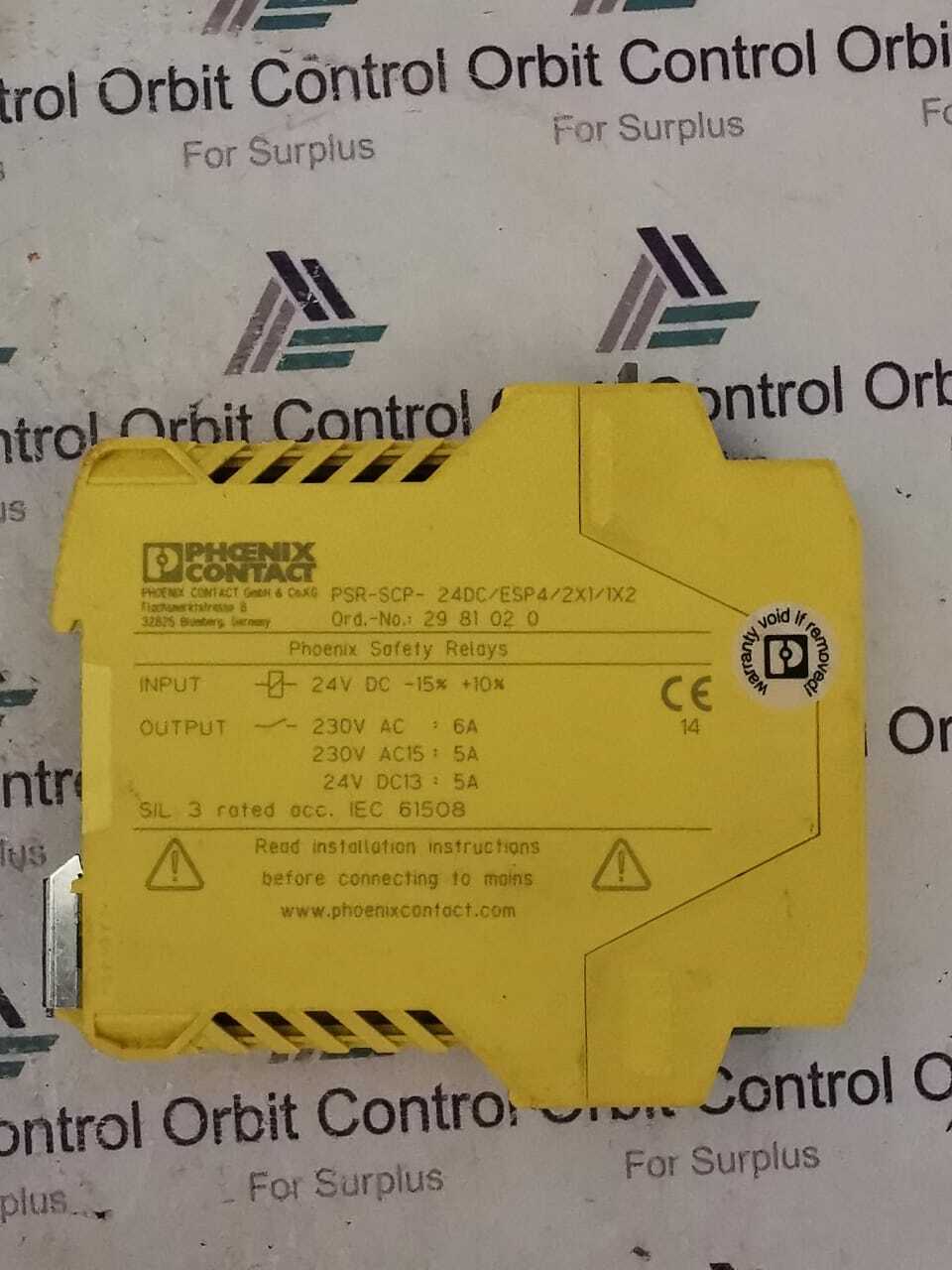 PHOENIX CONTACT PSR-ESP4 PHOENIX CONTACT PSR-ESP4 SAFETY RELAYS 2981020 4