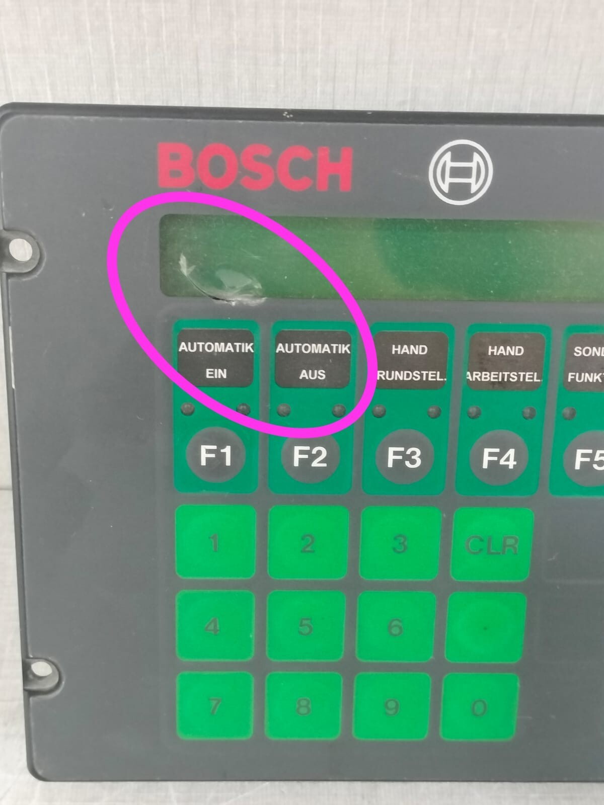 Bosch BT090 BOSCH BT090 CONTROL PANEL DISPLAY 2