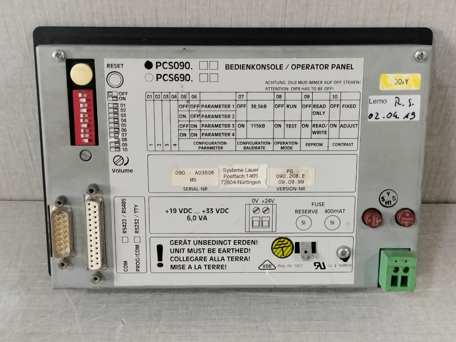 Bosch BT090 BOSCH BT090 CONTROL PANEL DISPLAY 8