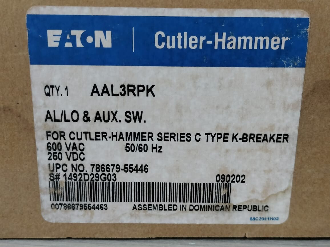 Eaton 1492D29G03 EATON AAL3RPK AL/LO&AUX.SW FOR CUTLER-HAMMER SER.C TYPE K-BREAKER 1492D29G03 7