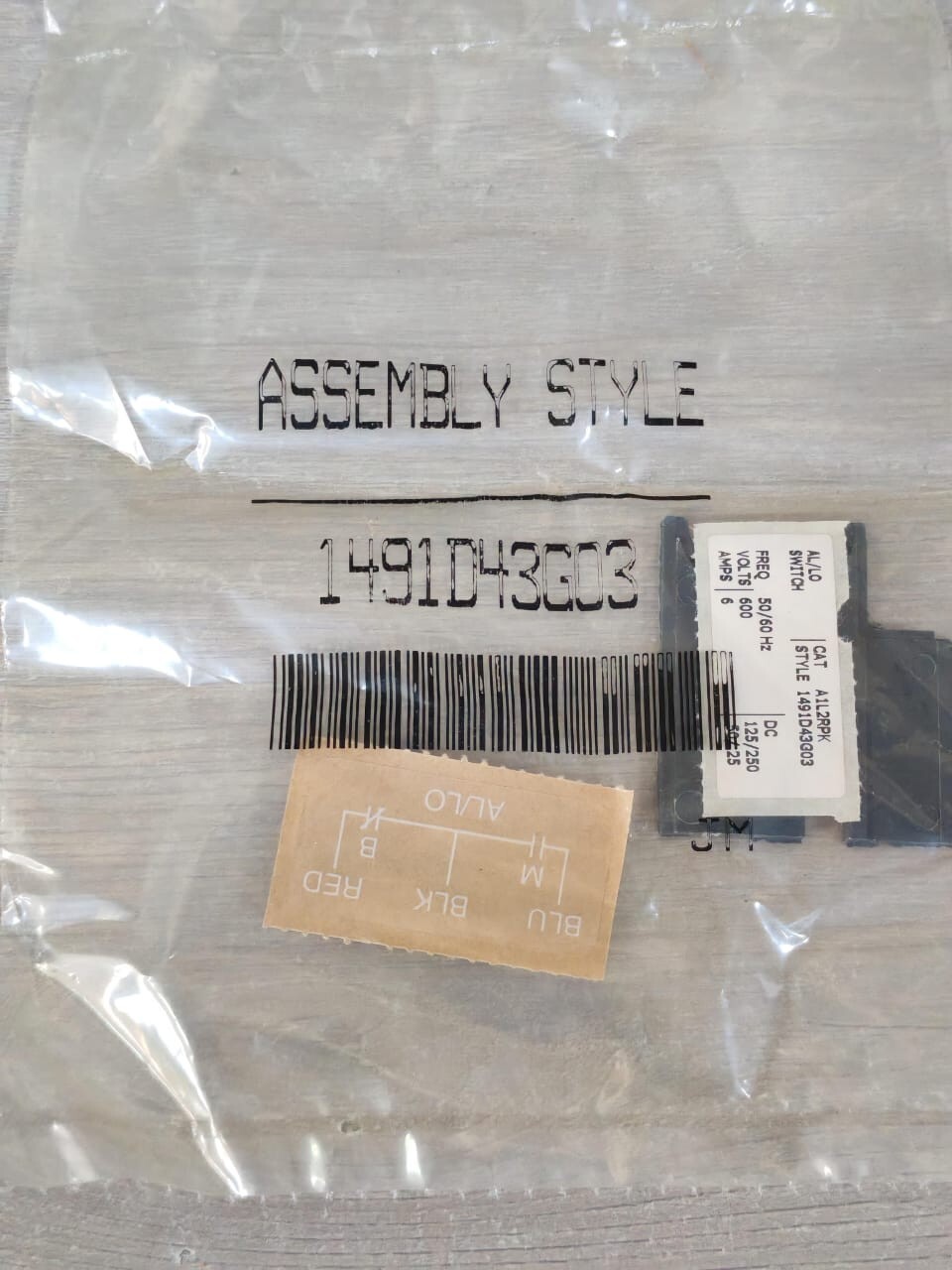 Eaton 1491D43G03 EATON / CUTLER-HAMMER A1L2RPK AL/LO SWITCH 1491D43G03 6