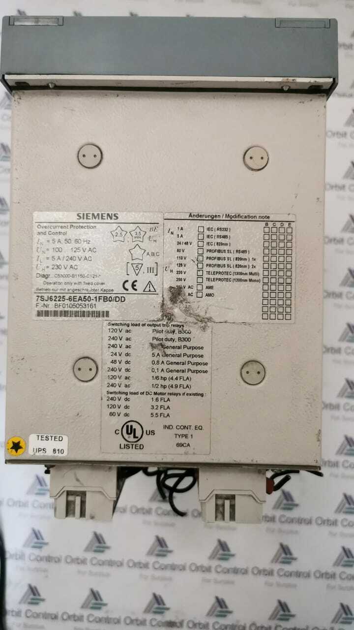 SIEMENS 7SJ6225-6EA50-1FB0/DD SIEMENS SIPROTEC 7SJ62 OVER CURRENT PROTECTION 7SJ6225-6EA50-1FB0/DD 2