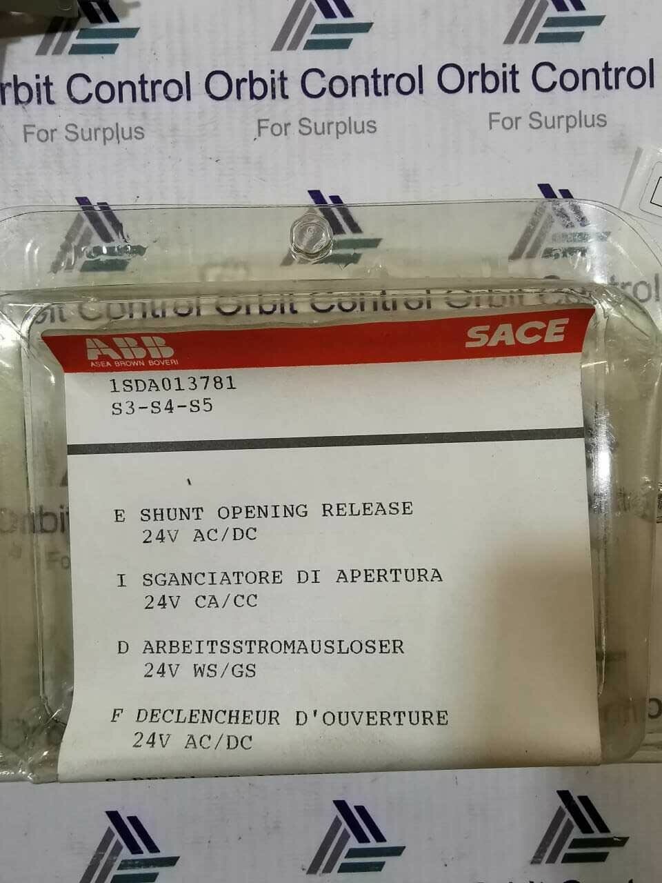 ABB 1SDA013781 ABB SACE 1SDA013781 S3-S4-S5 SHUNT OPENING RELEASE 24V-50/60HZ 2
