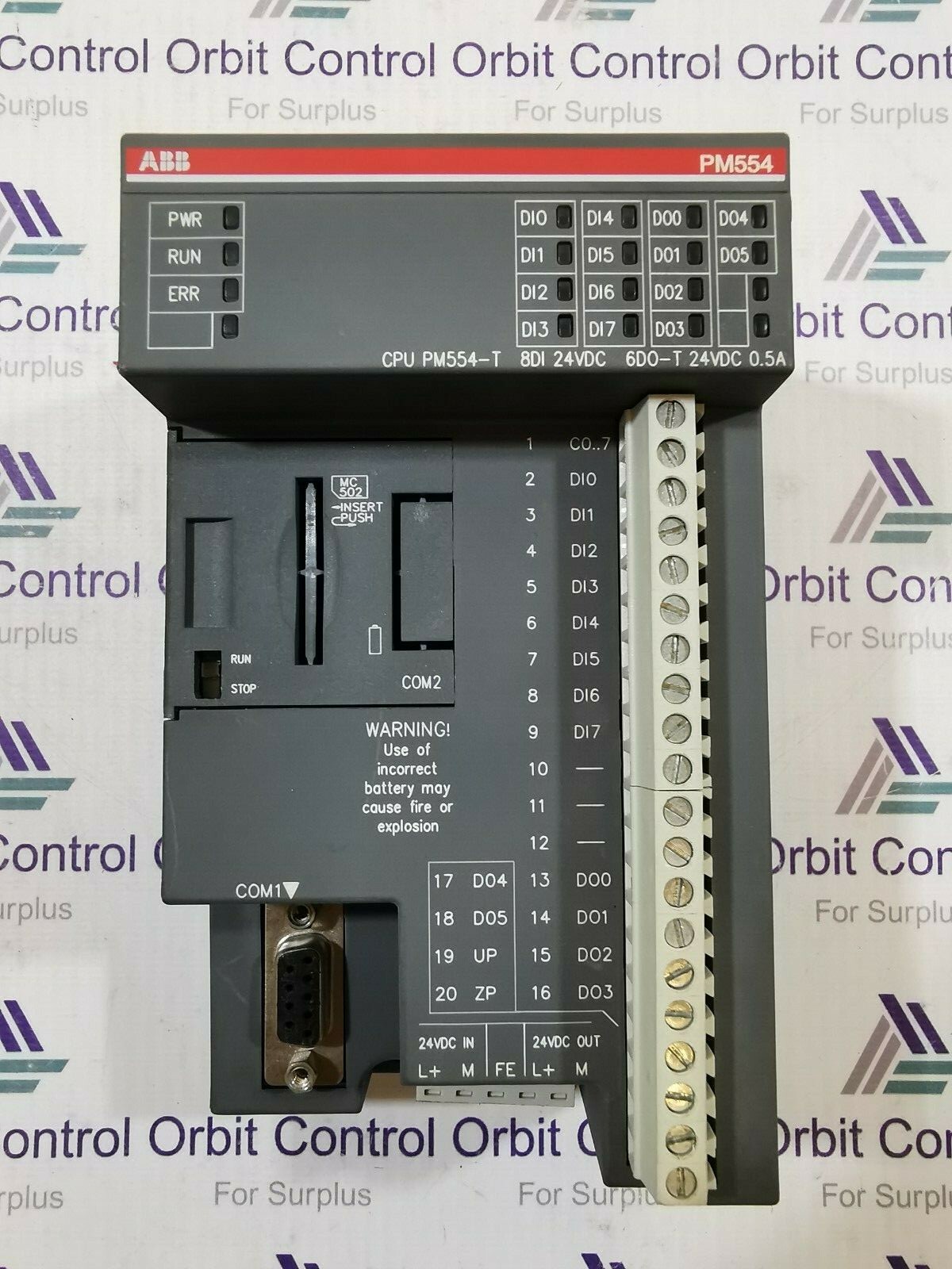 ABB PM554-T PM554-T A0 ABB 1TNE968900R0100 CENTRAL PROCESSING UNIT PM554 5