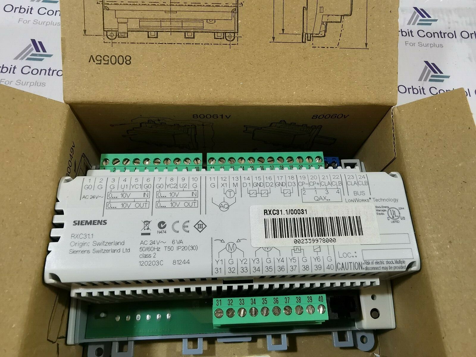 Siemens FHP2B04 / FHP2 / F2H** SIEMENS RXC31.1/00031 / RXC31100031 ROOM CONTROLLER 24V 2