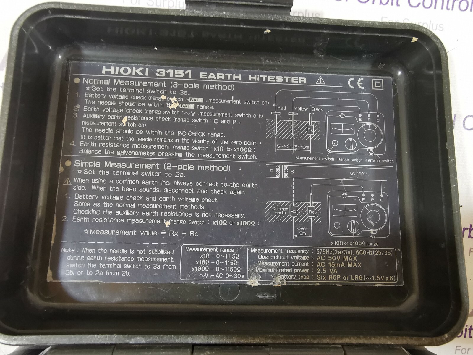 HIOKI HIOKI-3151 HIOKI 3151 EARTH HiTESTER 4