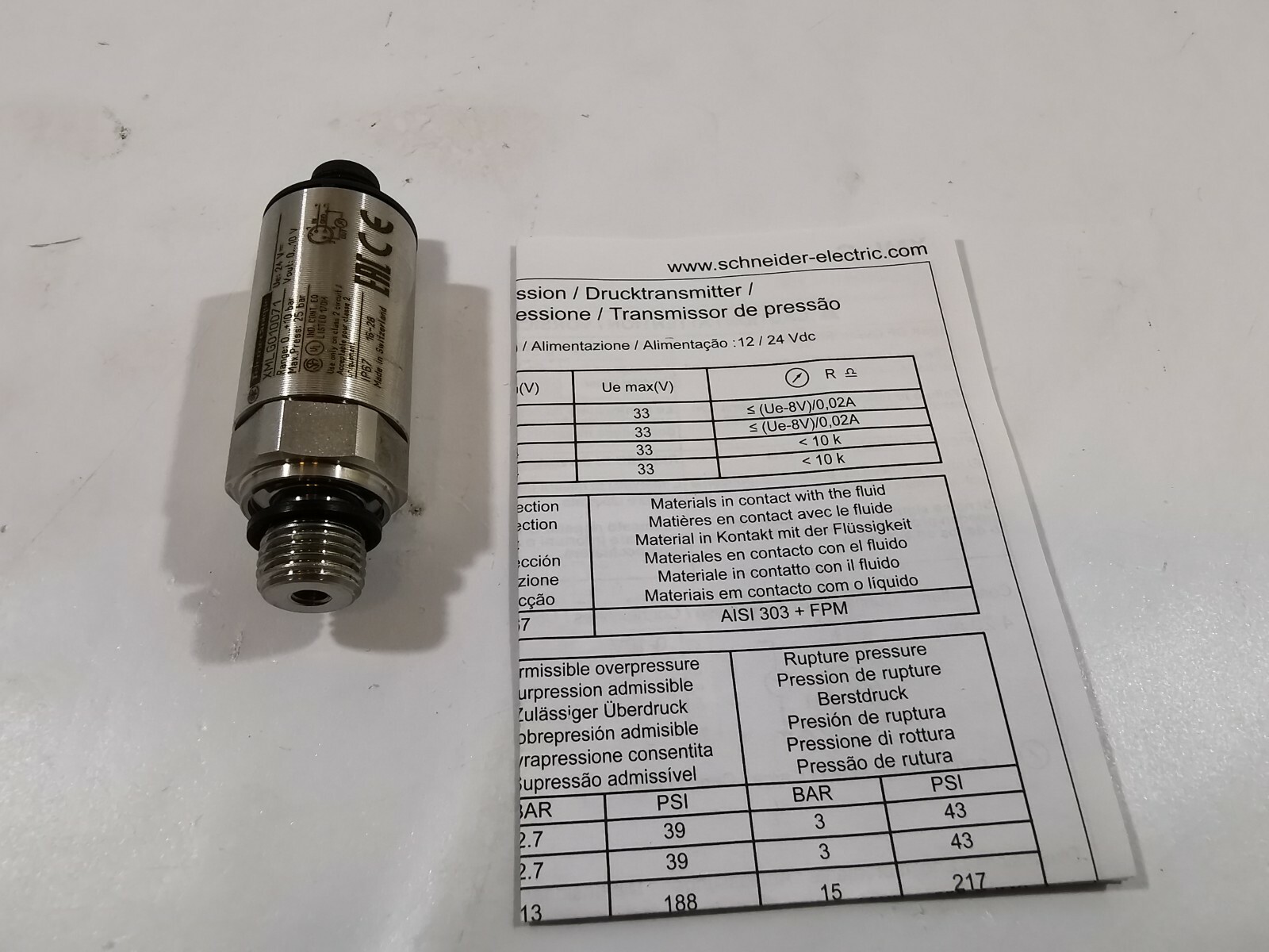 Telemecanique XMLG010D71 Telemecanique XMLG010D71 Pressure Transmitter 834224 3