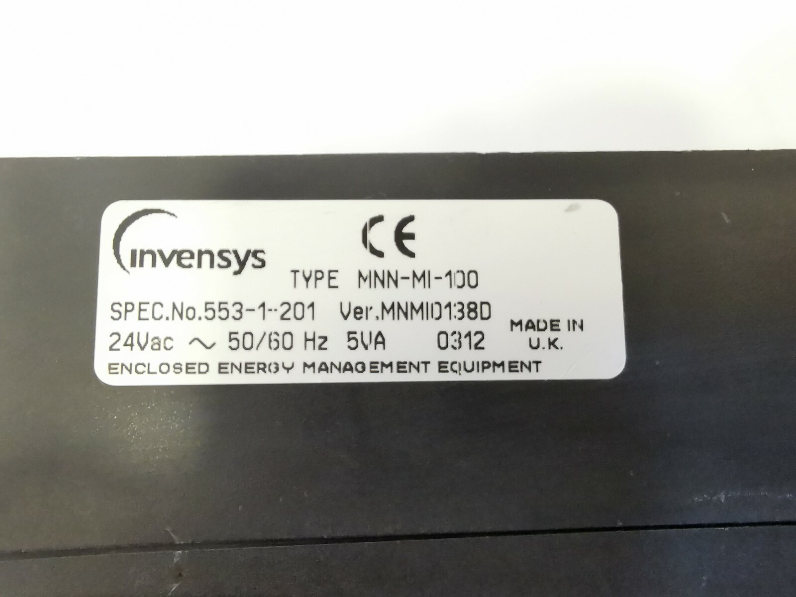 INVENSYS MNN-TSP-100 INVENSYS MNN-MI-100 Management Controller 3