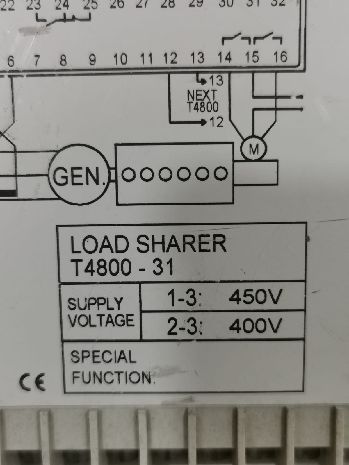SELCO T4800-31 SELCO T4800 LOAD SHARER T4800-31 / 450V- 400V 3