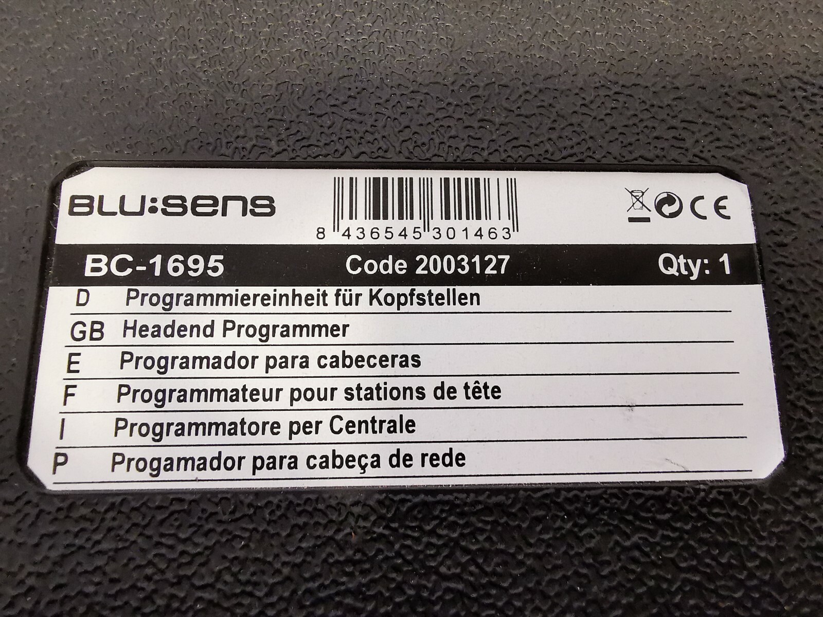 Blu:sens 2003127 / 18cE6 BLU:SENS Headend Programmer BC-1695 / 2003127 / 18cE6 6