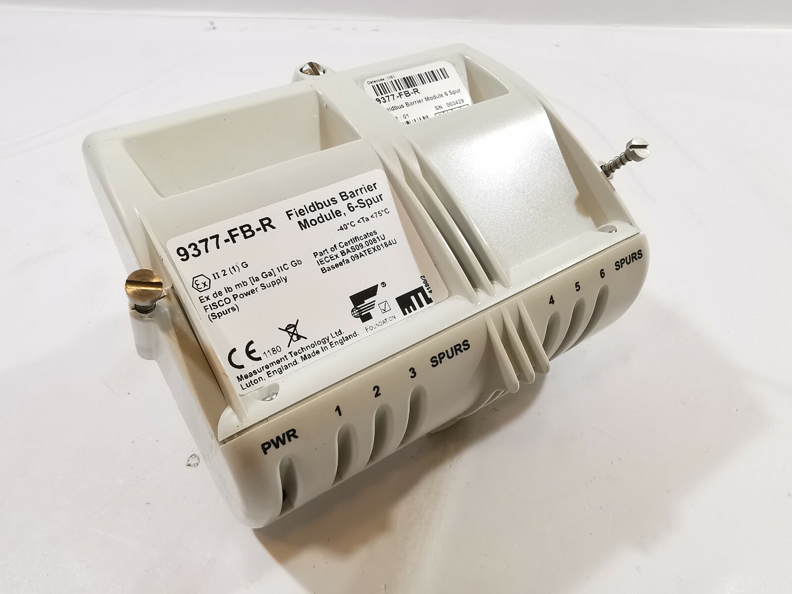Eaton 9377-FB-R Eaton 9377-FB-R / 9377FBR VER.01 Fieldbus Barrier Module 6-Spur 2