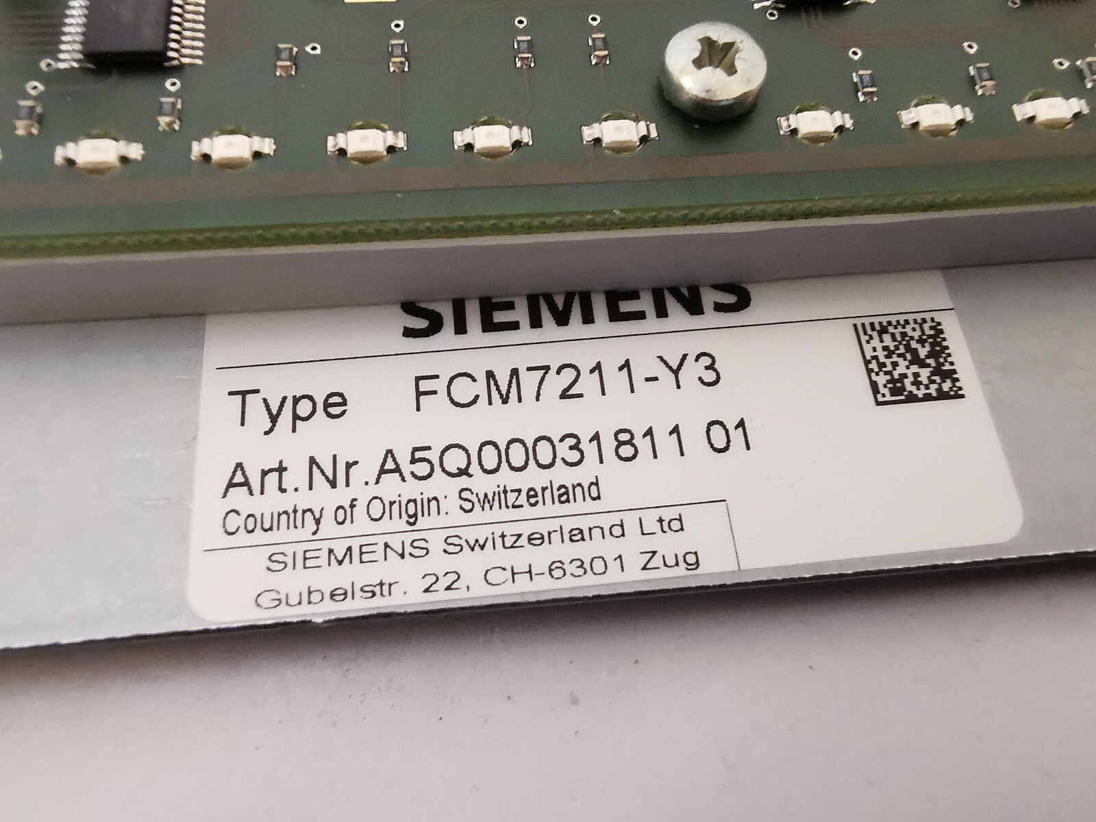 Siemens A5Q00031811 01 SIEMENS FCM7211-Y3 A5Q00031811 01 FIRE CONTROL PANEL 5