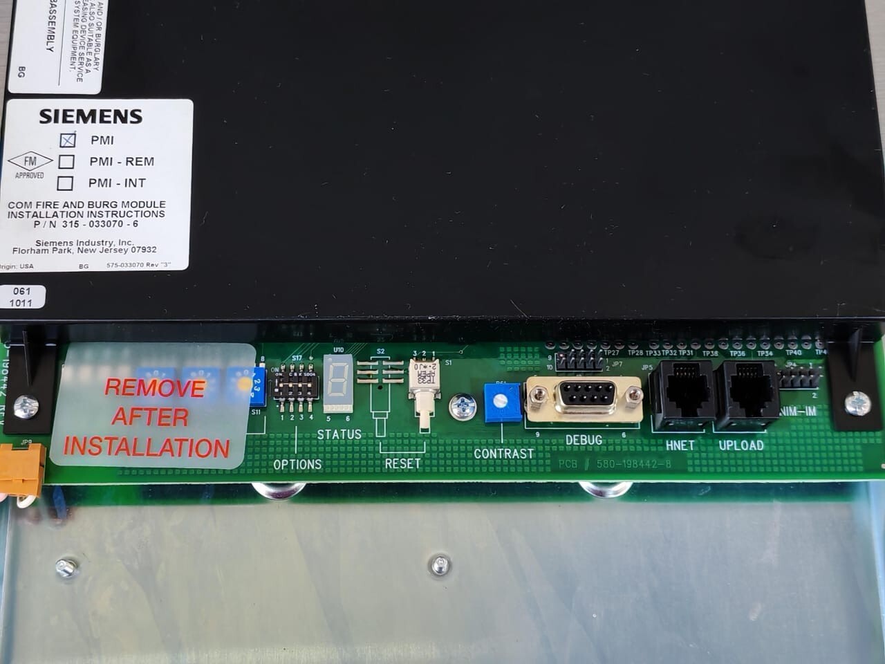 Siemens PMI SIEMENS PMI COM FIRE AND BURG MODULE F,S 42H1 P/N 315-033070-6 8