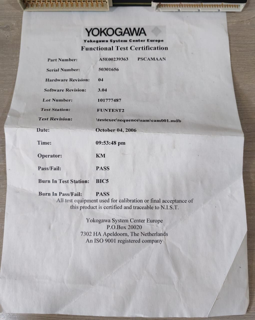 Yokogawa PSCAMAAN YOKOGAWA PSCAMAAN CAM PROSAFE PLC CRITICAL ANALOG MODULE 24VDC 8