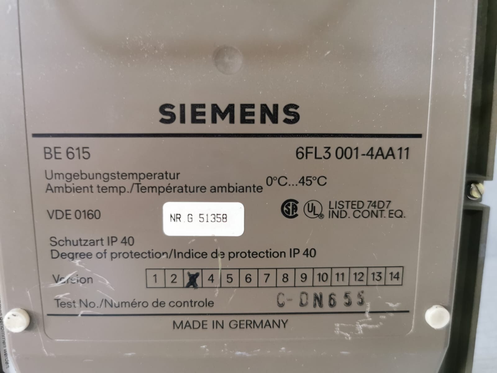 Siemens BE-615 SIEMENS SICLIMAT BE 615 / 6FL3001-4AA11- WITH BLACK SPOTS ON THE SCREEN 9