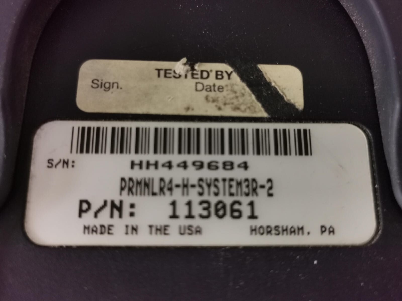 SYSTEM 3R PN-113061 SYSTEM 3R PRMNLR4-H-SYSTEM3R-2 PN: 113061 7
