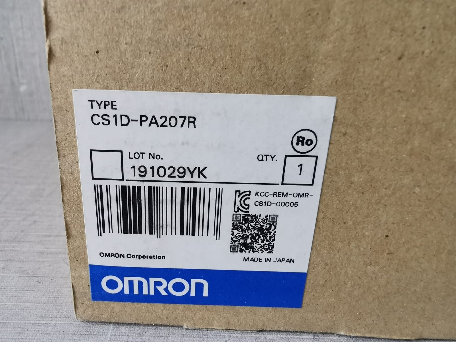 Omron UNIT-100 OMRON CS1D-PA207R POWER SUPPLY UNIT 100-120/200-240VAC 50/60Hz,150VA 10