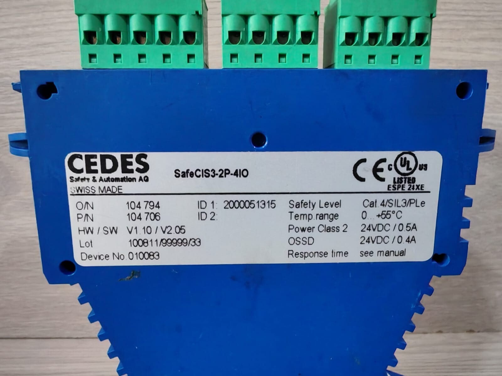 CEDES 104706 CEDES 104706 CIS3-2P-4IO SAFE CONTROLLER 5