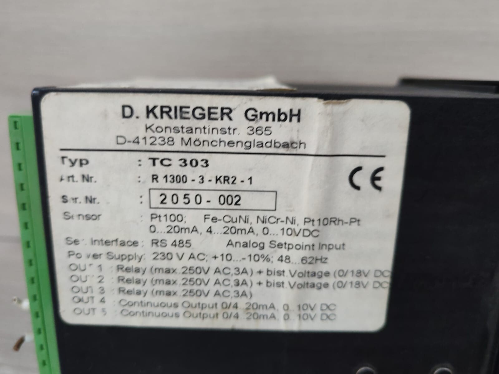 GEPRUFT R 1300 GEPRUFT TC 303 DIGITAL TEMPERATURE CONTROLLER R 1300 7