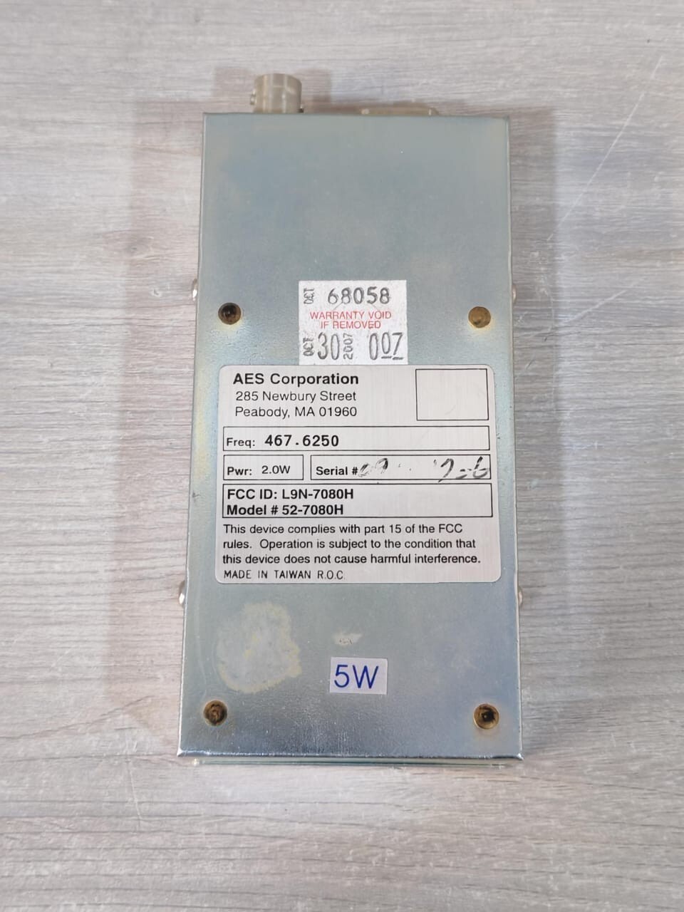 AES 52-7080H AES 52-7080H PWR:2.0W UHF TRANSCIEVER DATA RADIO 3