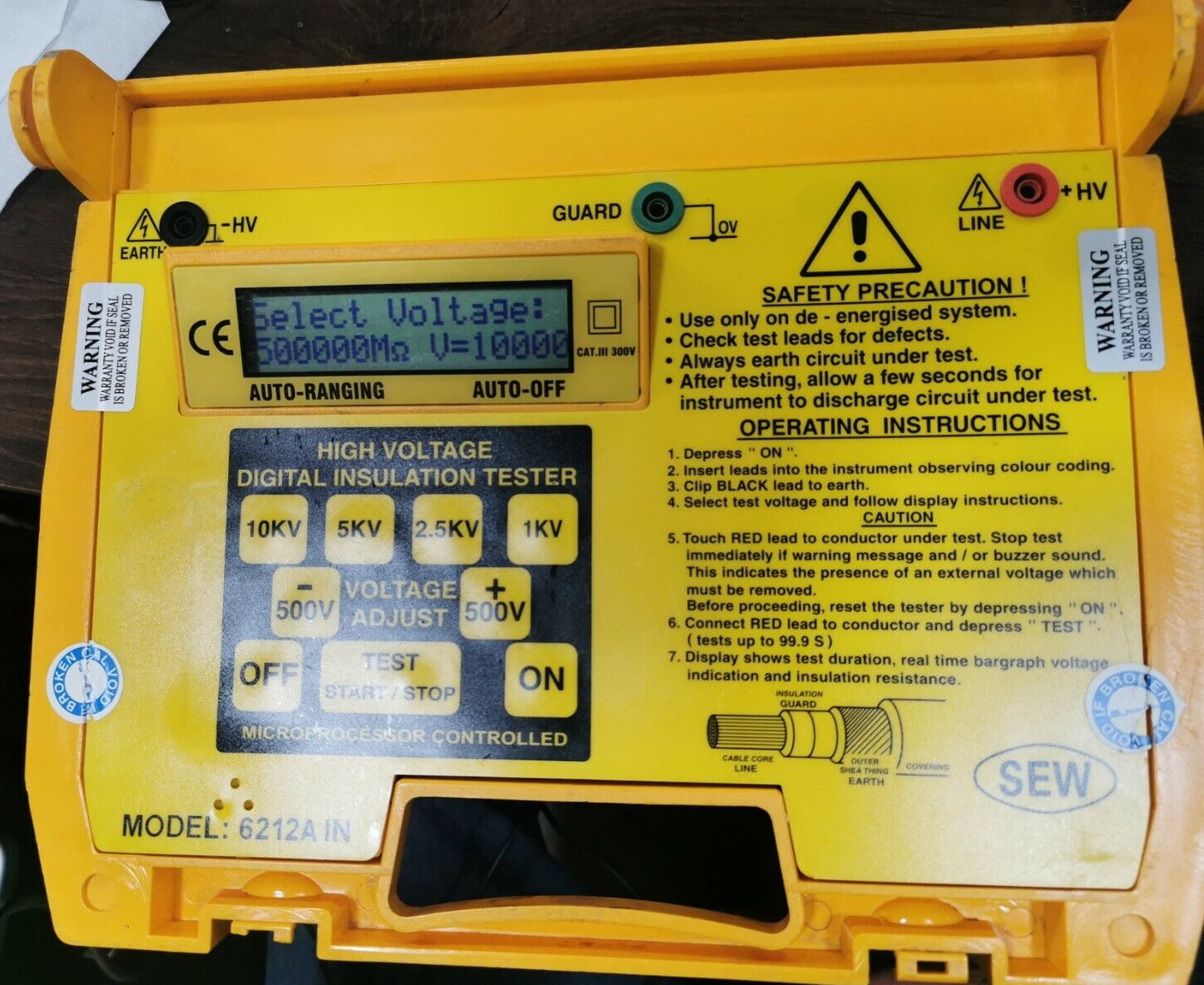 SEW Eurodrive 6212A-IN SEW 6212A IN DIGITAL HIGH VOLTAGE DIGITAL INSULATION TESTER 3