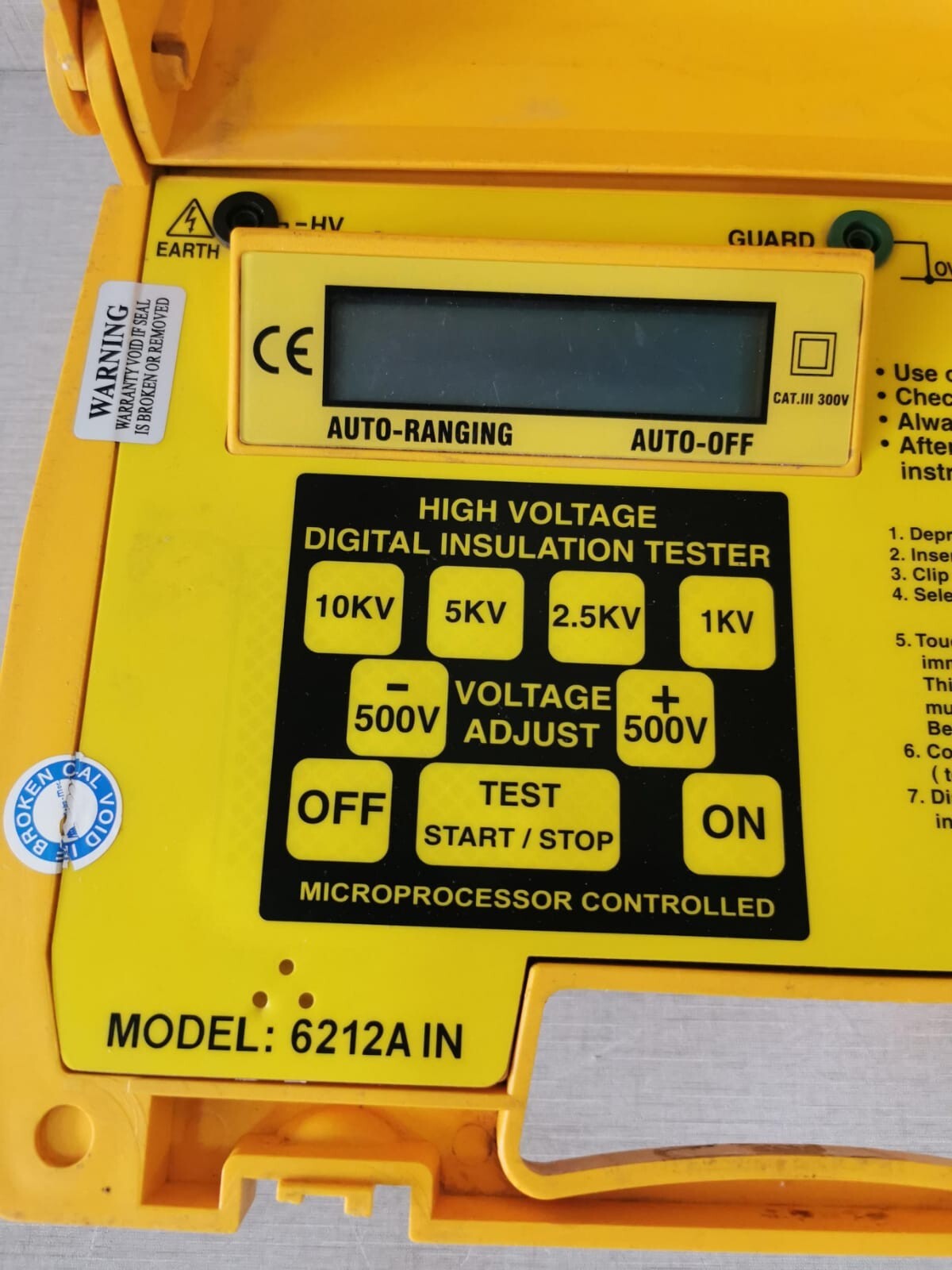 SEW Eurodrive 6212A-IN SEW 6212A IN DIGITAL HIGH VOLTAGE DIGITAL INSULATION TESTER 10