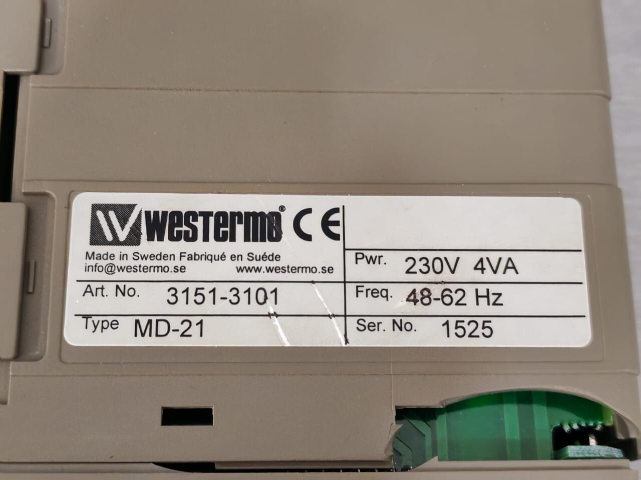 WESTERMO 3151-3101 WESTERMO MD-21 3151-3101 CURRENT LOOP CONVERTER 230V 4VA 6